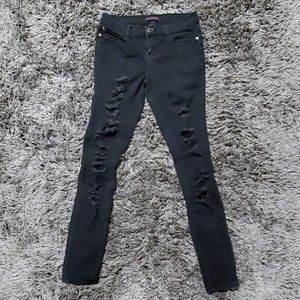 Black stretchy ripped jeans